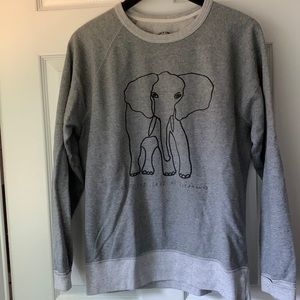 J.Crew Gray Sweatshirt Size Small - David Sheldrick Wildlife Trust Collab